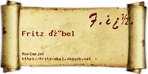 Fritz Ábel névjegykártya